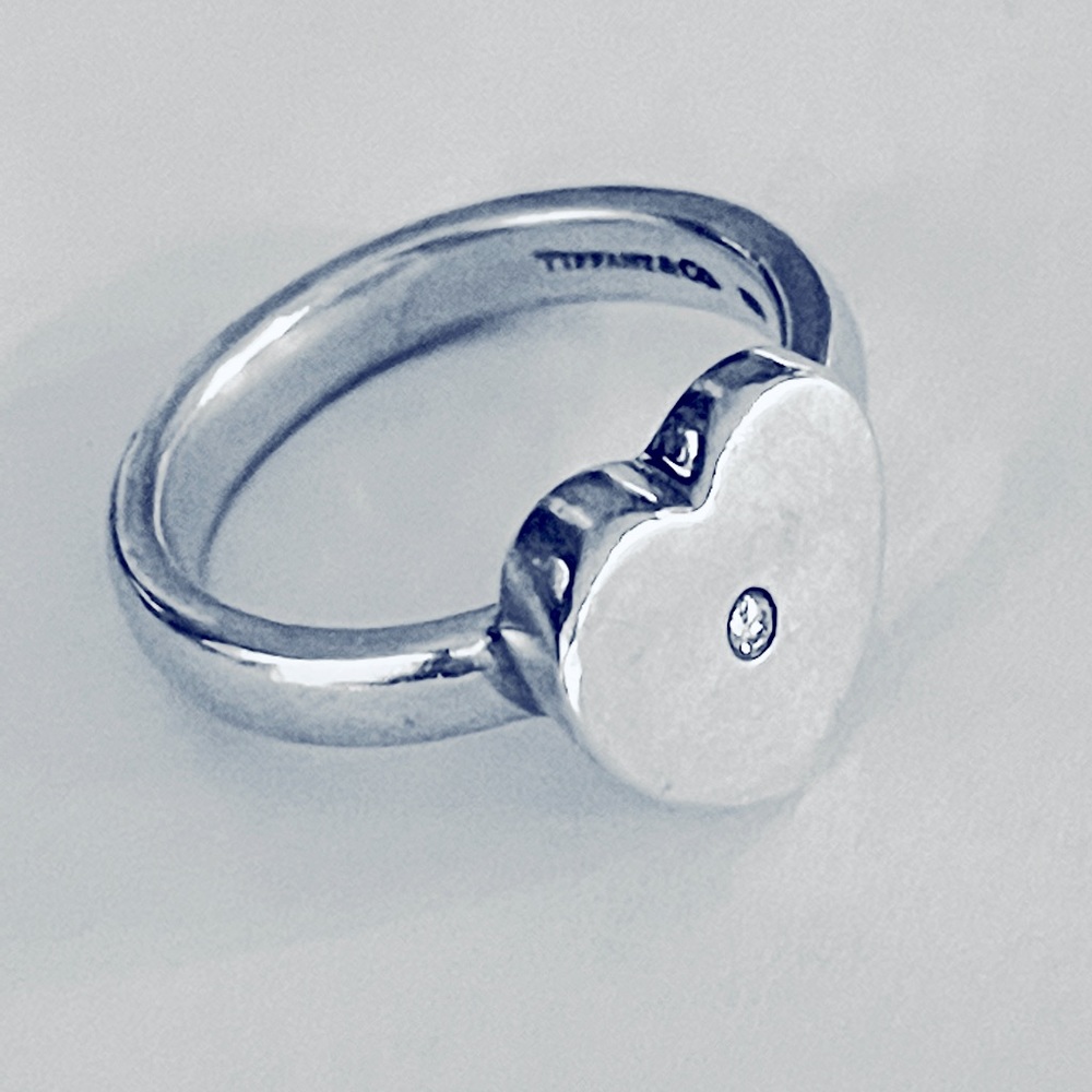 Tiffany & Co Silver Paloma Picasso Diamond Modern Heart Love Ring
